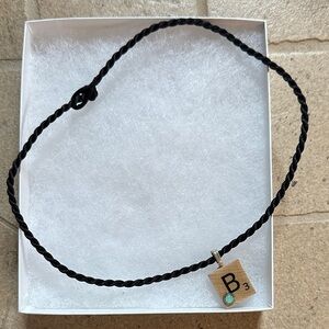 Black Rope Necklace with B3 Pendant